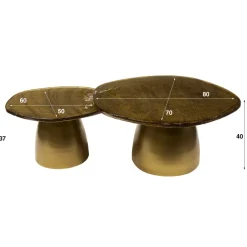 WoonStijl Salontafel set van 2 Eclipse brons antiek finish