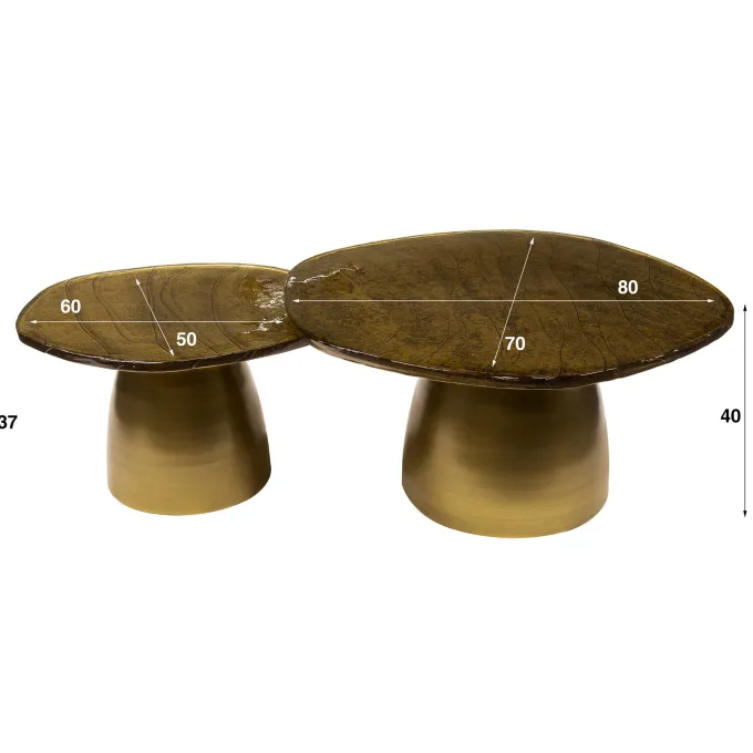 WoonStijl Salontafel set van 2 Eclipse brons antiek finish