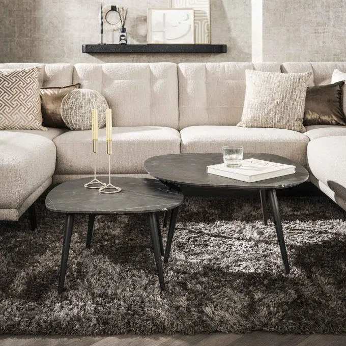 WoonStijl Salontafel set van 2 Rock shaped organisch
