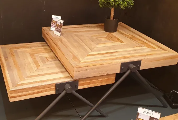 WoonStijl Salontafel Teca balance 70x70 / Teakhout verweerd