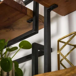 WoonStijl Set Wandplanken Live Edge Groot - Industrieel Acaciahout