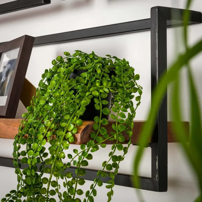 WoonStijl Set Wandplanken Live Edge Groot - Industrieel Acaciahout
