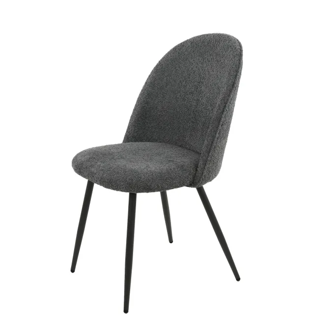 WoonStijl Stoel Boog boucle ronde rug grijs
