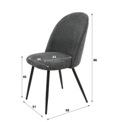 WoonStijl Stoel Boog boucle ronde rug grijs