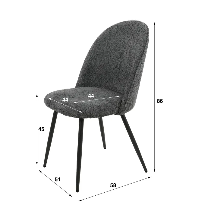 WoonStijl Stoel Boog boucle ronde rug grijs