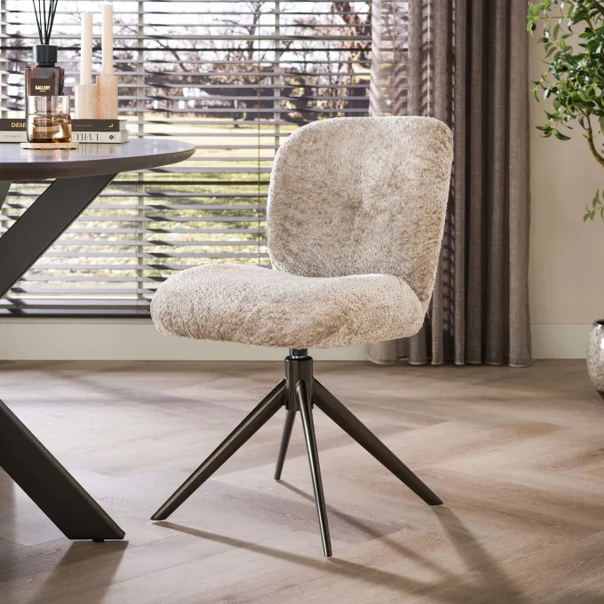 WoonStijl Stoel Comfort draaibaar Alura zand-bruin frame