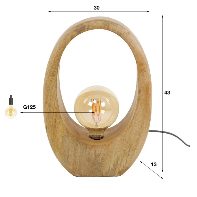 WoonStijl Tafellamp Arch wood L