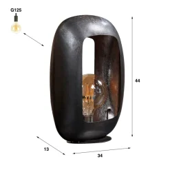 WoonStijl Tafellamp Arch XL Zwart nikkel