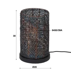 WoonStijl Tafellamp armor tube / Zwart bruin