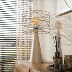 WoonStijl Tafellamp Curl 1-lichts Beige