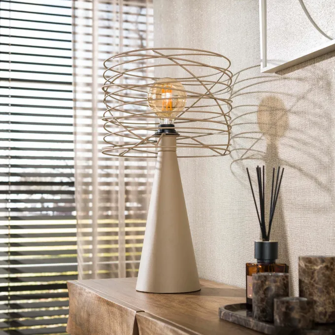 WoonStijl Tafellamp Curl 1-lichts Beige