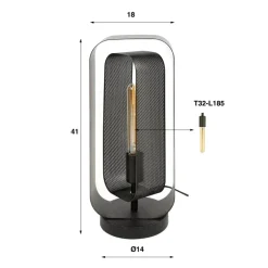 WoonStijl Tafellamp Mesh Rotate 1-lichts Artic zwart