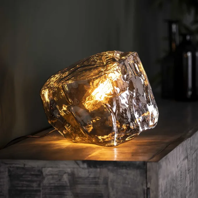WoonStijl Tafellamp Rock Chromed glas - Stijlvol mondgeblazen design
