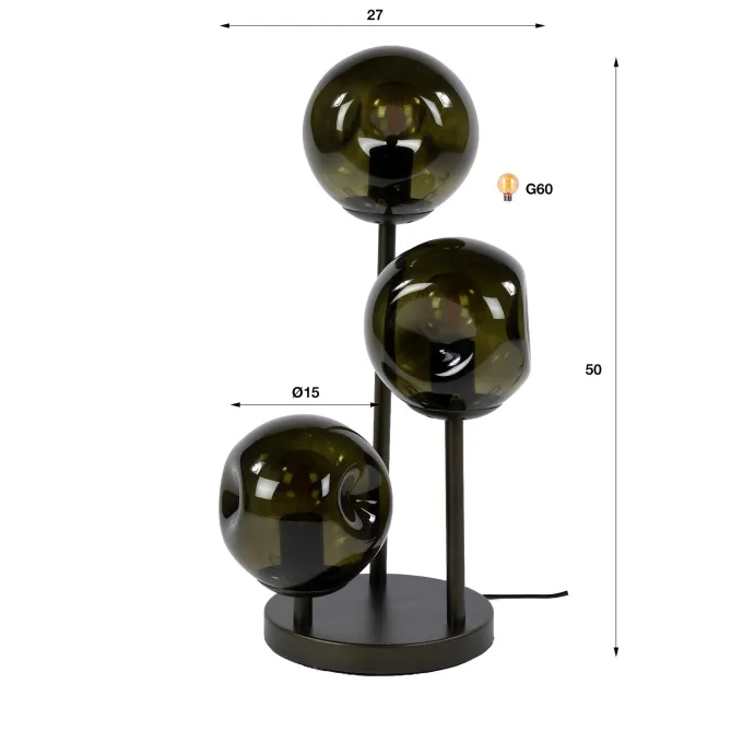 WoonStijl Tafellamp Stellar 3-lichts Sienna bruin