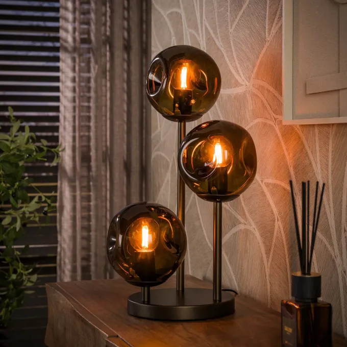 WoonStijl Tafellamp Stellar 3-lichts Sienna bruin