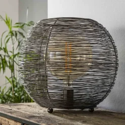WoonStijl Tafellamp Ø40 web XL Zwart Nikkel