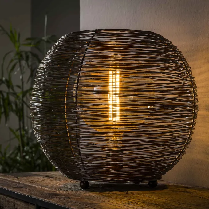 WoonStijl Tafellamp Ø40 web XL Zwart Nikkel