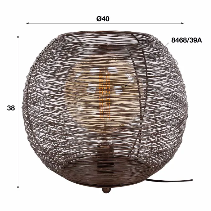 WoonStijl Tafellamp Ø40 web XL Zwart Nikkel