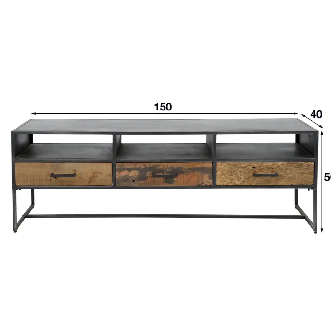 WoonStijl TV meubel Blend met 3 laden - Industrieel Design