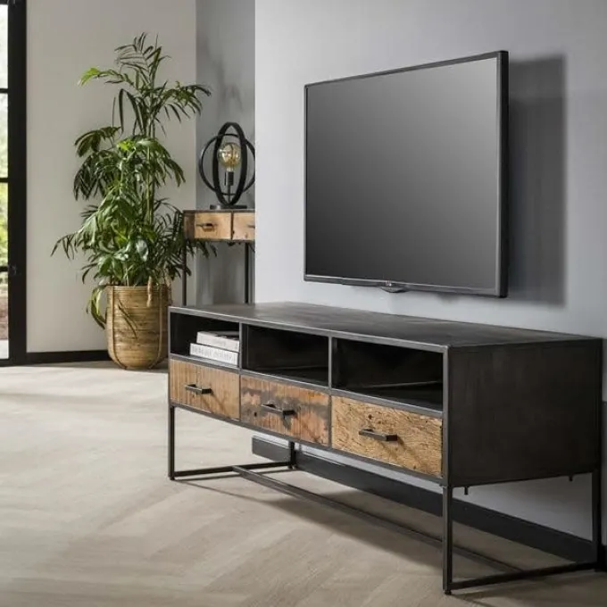 WoonStijl TV meubel Blend met 3 laden - Industrieel Design