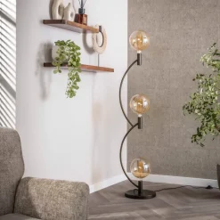 WoonStijl Vloerlamp Arcus 3-lichts / Sienna bruin