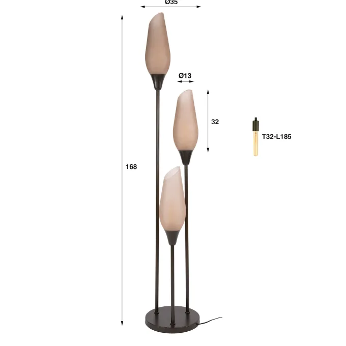 WoonStijl Vloerlamp cocoon Sienna bruin-frosted