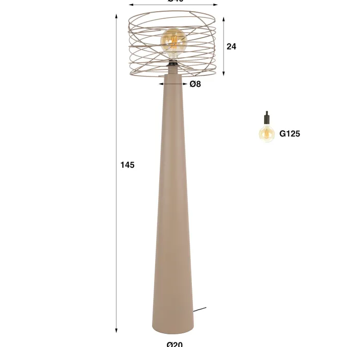WoonStijl Vloerlamp Curl 1-lichts Urban beige