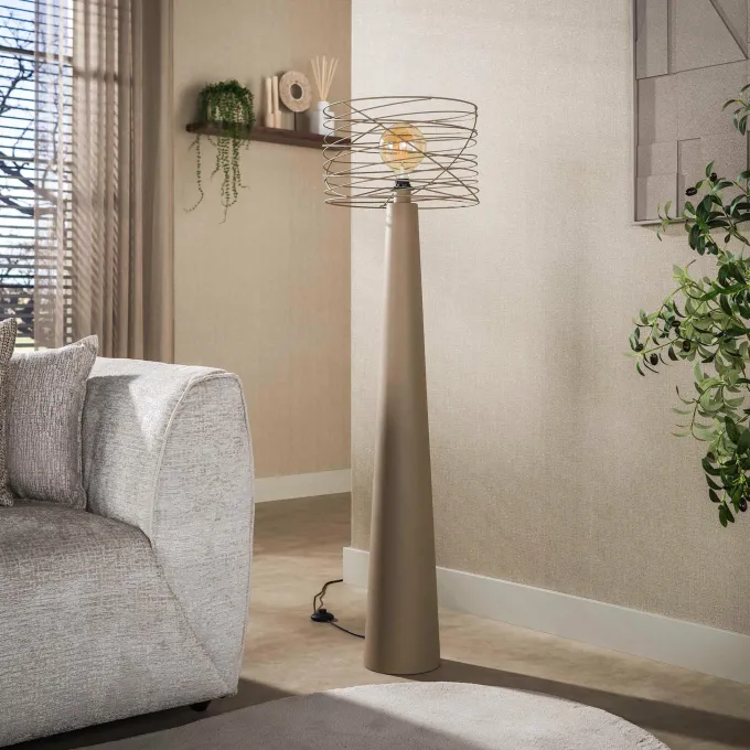 WoonStijl Vloerlamp Curl 1-lichts Urban beige