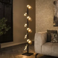 WoonStijl Vloerlamp 8L cylinder mixed glass