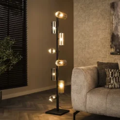 WoonStijl Vloerlamp 8L cylinder mixed glass