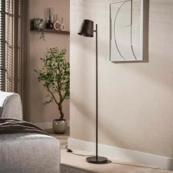 WoonStijl Vloerlamp 1L Flex verstelbare metalen kap Urban bruin