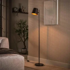WoonStijl Vloerlamp 1L Flex verstelbare metalen kap Urban bruin