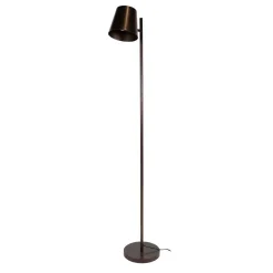 WoonStijl Vloerlamp 1L Flex verstelbare metalen kap Urban bruin