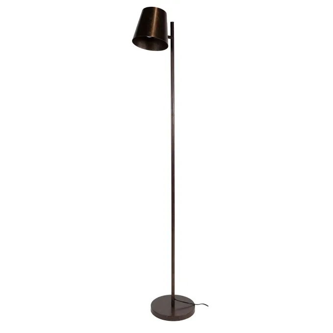 WoonStijl Vloerlamp 1L Flex verstelbare metalen kap Urban bruin