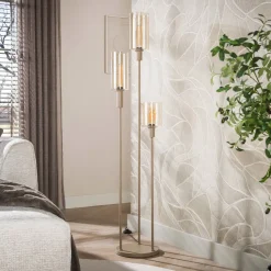 WoonStijl Vloerlamp 3L getrapt Sepiora Beige