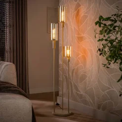 WoonStijl Vloerlamp 3L getrapt Sepiora Beige