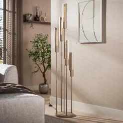 WoonStijl Vloerlamp 5L getrapt tube Beige