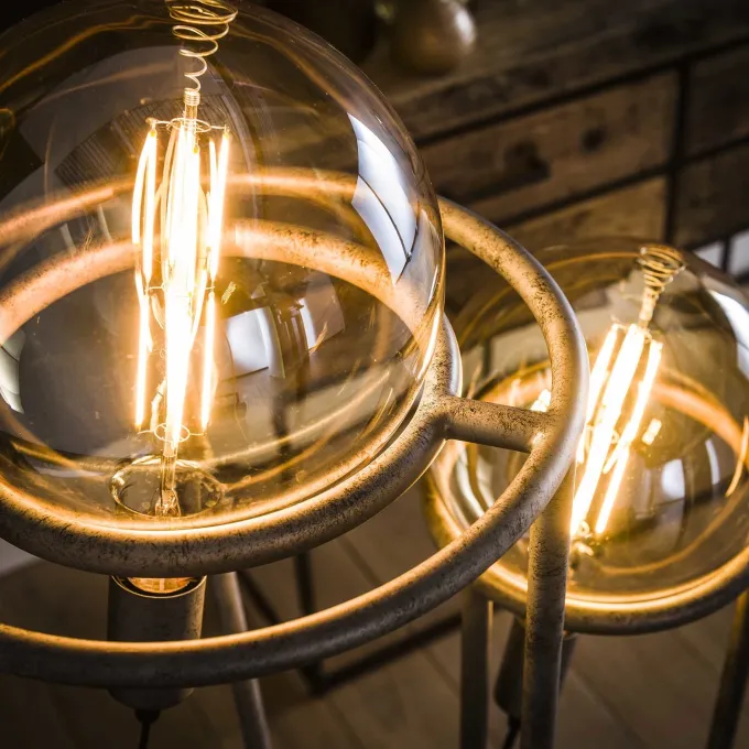 WoonStijl Vloerlamp 2L Match Set van 2 - Oud Zilver