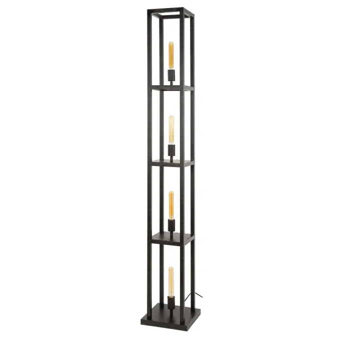 WoonStijl Vloerlamp 4L Quadra Artic Zwart