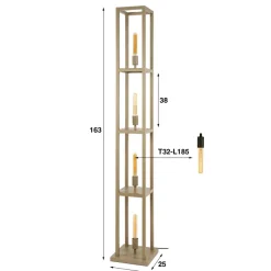 WoonStijl Vloerlamp 4L Quadra Beige