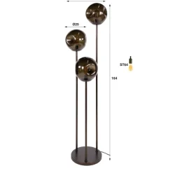 WoonStijl Vloerlamp 3L stellar Sienna bruin
