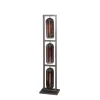 WoonStijl Vloerlamp 3L tower smoke glas-geperforeerd staal