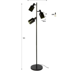 WoonStijl Vloerlamp Sepiora 3-lichts Sienna bruin