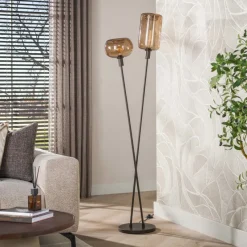 WoonStijl Vloerlamp Serene 2-lichts Sienna Bruin