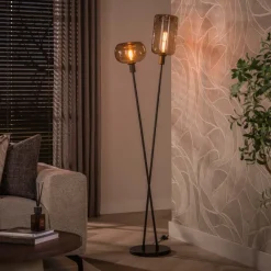 WoonStijl Vloerlamp Serene 2-lichts Sienna Bruin