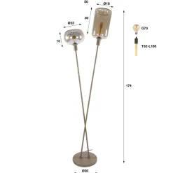 WoonStijl Vloerlamp Serene 2-lichts Beige