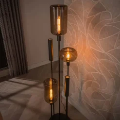 WoonStijl Vloerlamp Serene switch getrapt 2+3-lichts Sienna bruin