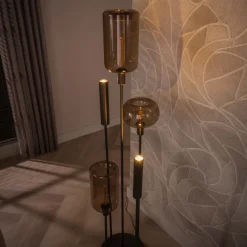 WoonStijl Vloerlamp Serene switch getrapt 2+3-lichts Sienna bruin
