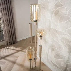 WoonStijl Vloerlamp Serene switch getrapt 2+3-lichts Beige