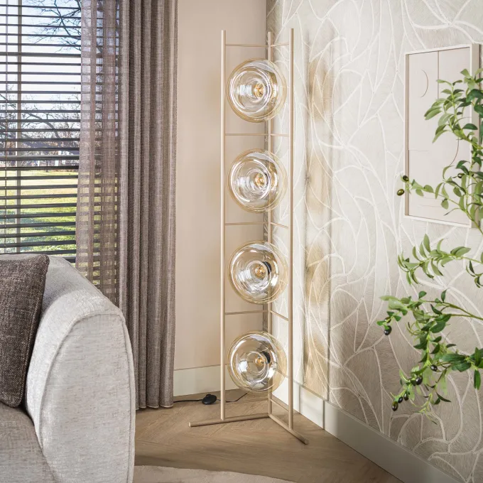 WoonStijl Vloerlamp Soll 4-lichts Beige
